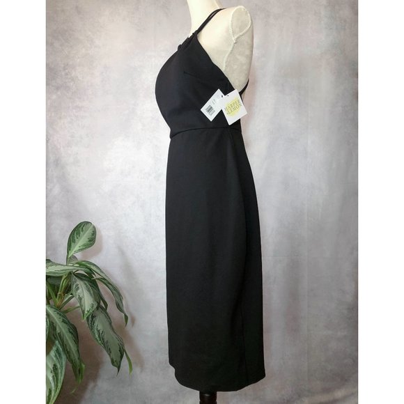 HARPER + LEMON Halter Dress Sleeveless Bodycon Midi Black Size L NWT - Picture 4 of 11